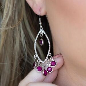 Purple Gems Chandelier Earrings